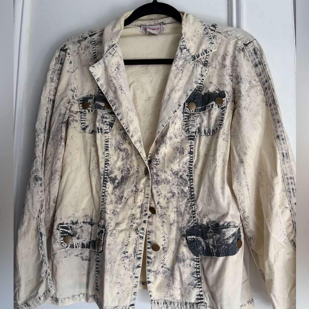 Wearables distressed looking light jacket